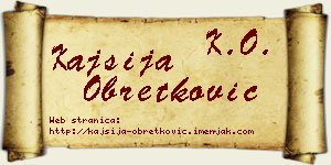 Kajsija Obretković vizit kartica